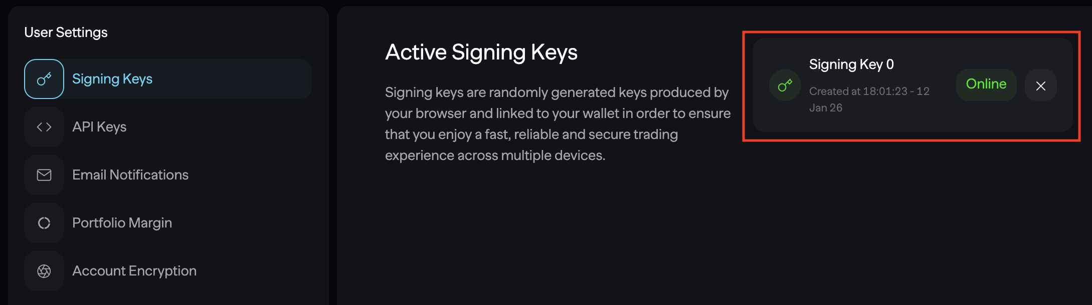 Signing Key